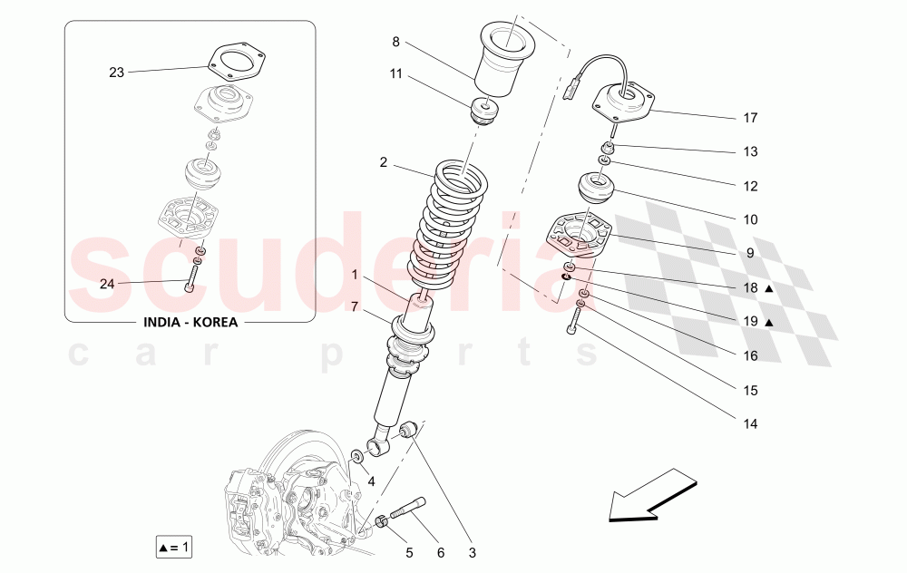 REAR SHOCK ABSORBER DEVICES (Available with: Skyhook SystemNot available with: Special Edition) of Maserati Maserati GranTurismo (2012-2016) Sport Auto