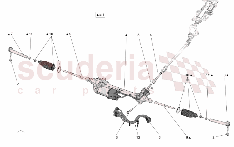 COMPLETE STEERING RACK UNIT of Maserati Maserati GranTurismo M189 FOLGORE  AUTOMATIC 4WD BEV 560 kW