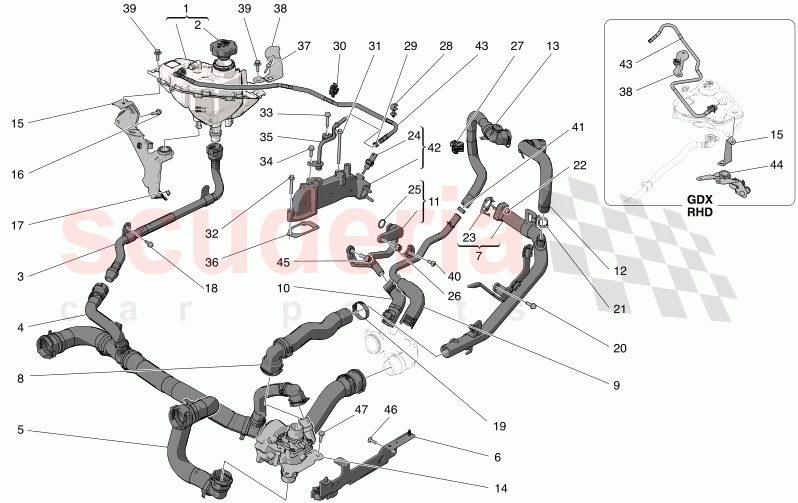 COOLING SYSTEM: NOURICE AND LINES of Maserati Maserati Grecale GT Automatic 2.0 T4 4WD 250HP MHEV