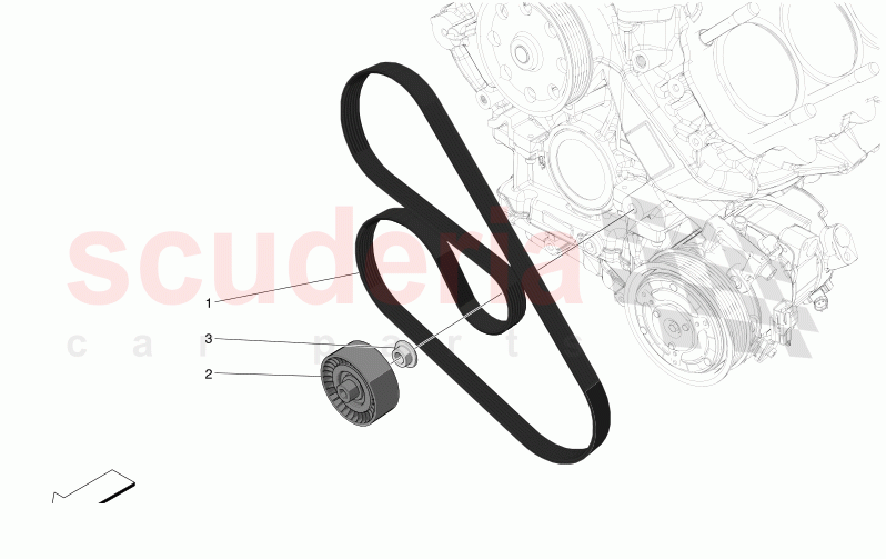 AUXILIARY DEVICE BELTS of Maserati Maserati MC20 Icona Automatic 3.0 BT V6 2WD 630HP