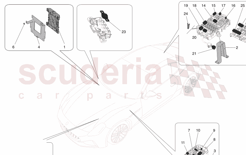 RELAYS, FUSES AND BOXES of Maserati Maserati GranTurismo M189 TROFEO  AUTOMATIC 4WD 3.0 BT V6 550 HP