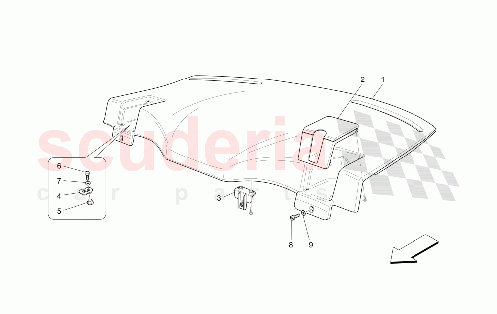 REAR PARCEL SHELF (Not available with: CENTENNIAL INTERNALS, Special Edition) of Maserati Maserati GranTurismo (2008-2010) S