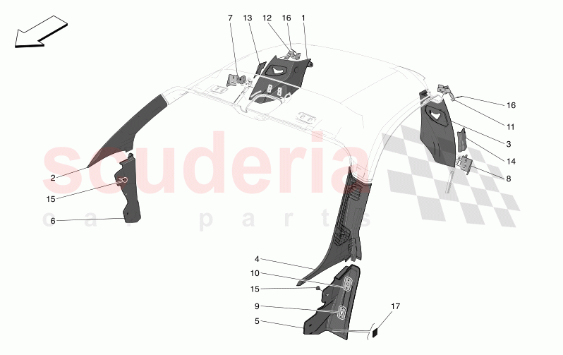 PASSENGER COMPARTMENT B PILLAR TRIM PANELS AND SIDE PANELS of Maserati Maserati MC20 Icona Automatic 3.0 BT V6 2WD 630HP