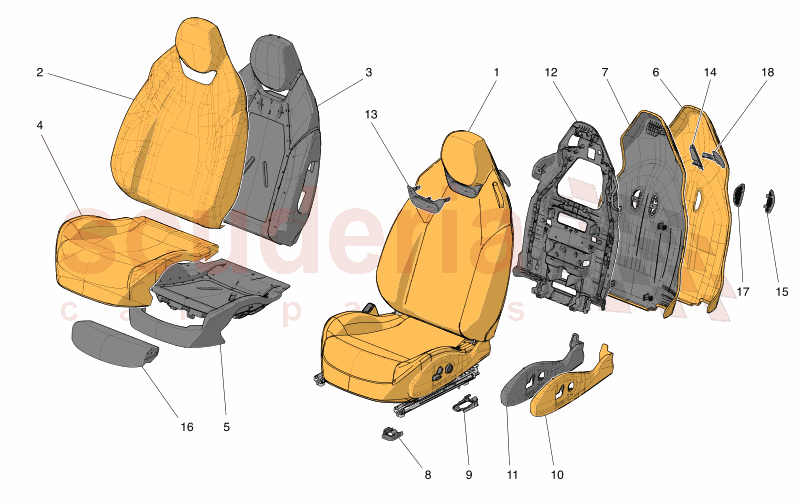 FRONT SEATS: TRIM PANELS of Maserati Maserati GranTurismo M189 FOLGORE  AUTOMATIC 4WD BEV 560 kW