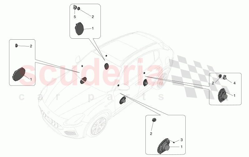 SOUND DIFFUSION SYSTEM of Maserati Maserati Grecale Modena Automatic 2.0 T4 4WD 330HP MHEV