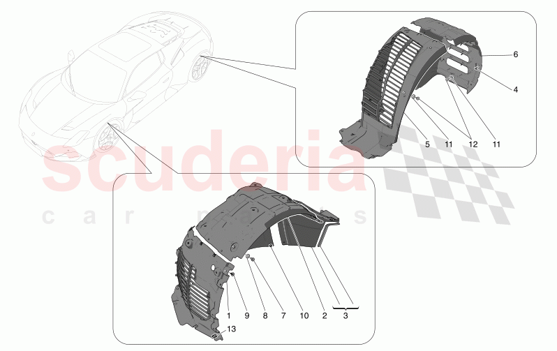 WHEELHOUSE AND LIDS of Maserati Maserati MC20 Icona Automatic 3.0 BT V6 2WD 630HP