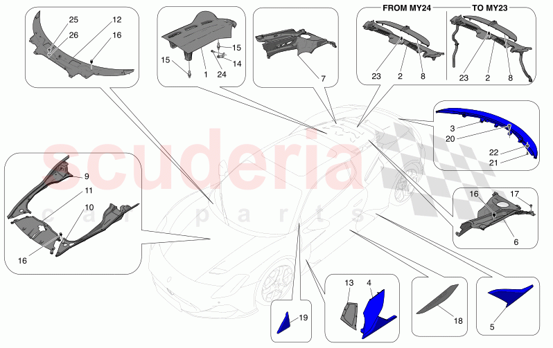 SHIELDS, TRIMS AND COVERING PANELS of Maserati Maserati MC20 Notte Automatic 3.0 BT V6 2WD 630HP