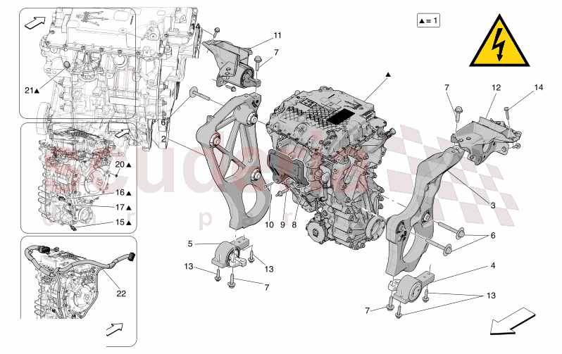 FRONT ELECTRIC AXLE - POWERTRAIN of Maserati Maserati GranCabrio M189 FOLGORE  AUTOMATIC 4WD BEV 560 kW