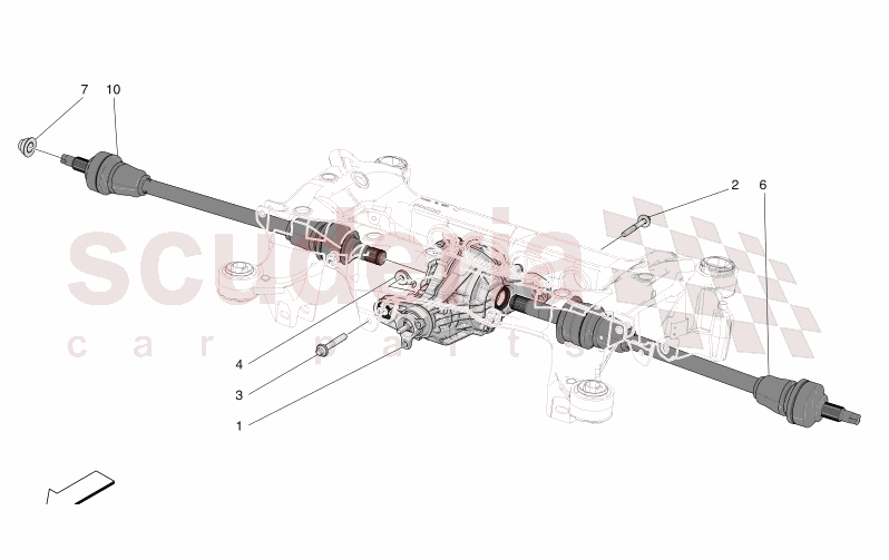 DIFFERENTIAL AND REAR AXLE SHAFTS of Maserati Maserati GranCabrio M189    AUTOMATIC 4WD 3.0 BT V6 490 HP