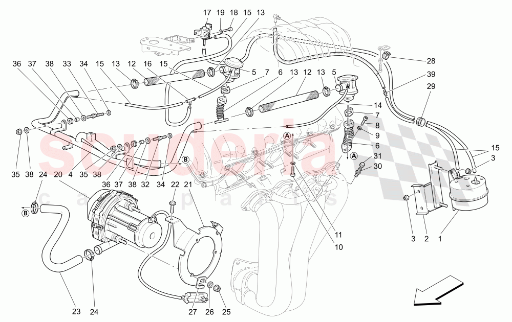 ADDITIONAL AIR SYSTEM of Maserati Maserati 4200 Coupe (2005-2007) GT