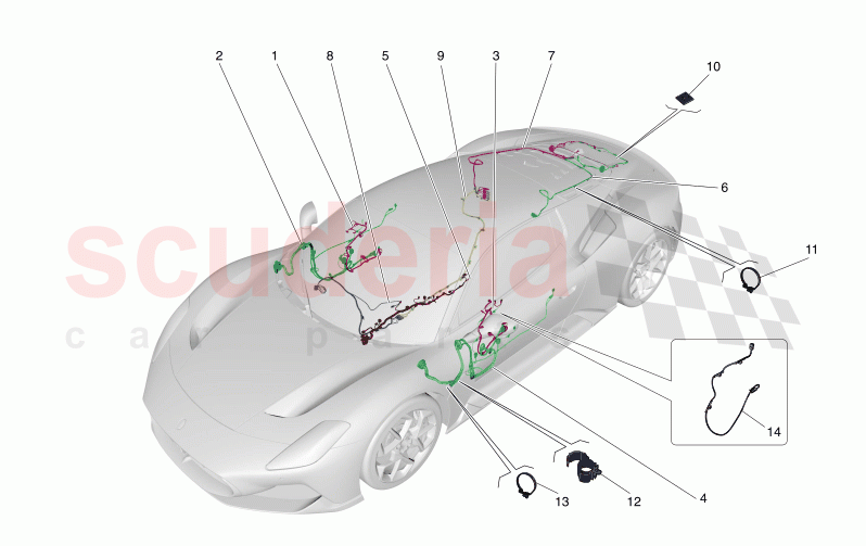 MAIN WIRING of Maserati Maserati MC20 GT2 Stradale  Automatic 3.0 BT V6 2WD 630HP - 640HP