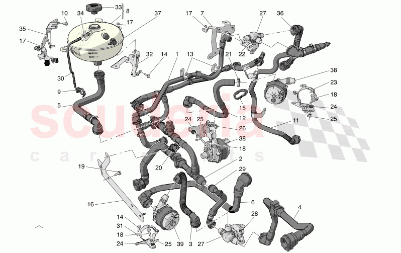 COOLING SYSTEM: NOURICE AND LINES of Maserati Maserati Grecale Folgore Automatic 4WD BEV 400 kW