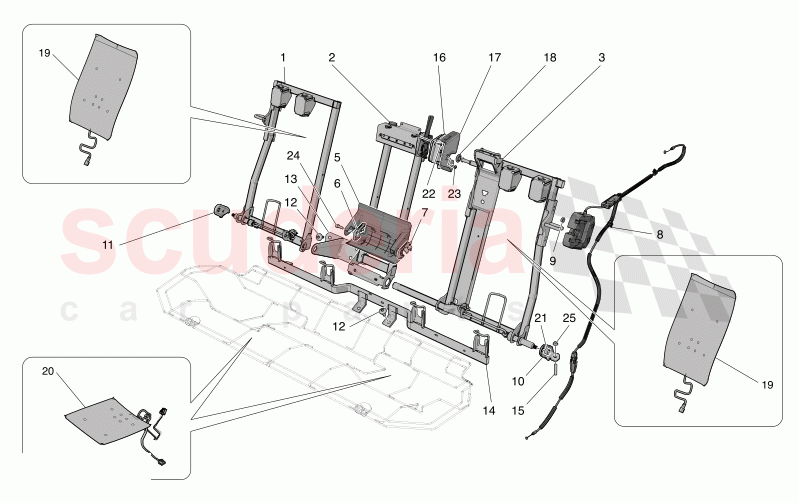 REAR SEATS: MECHANICS AND ELECTRONICS of Maserati Maserati Grecale Modena Automatic 2.0 T4 4WD 250HP MHEV
