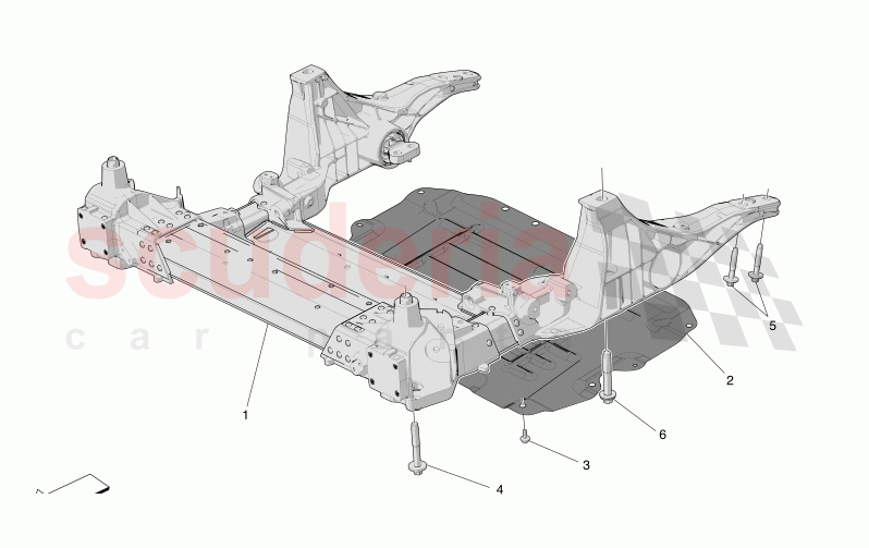 FRONT UNDERCHASSIS of Maserati Maserati Grecale Folgore Automatic 4WD BEV 400 kW