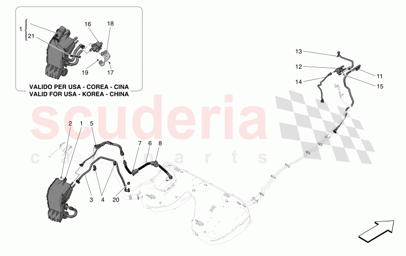 FUEL VAPOUR RECIRCULATION SYSTEM of Maserati Maserati Grecale Modena Automatic 2.0 T4 4WD 250HP MHEV
