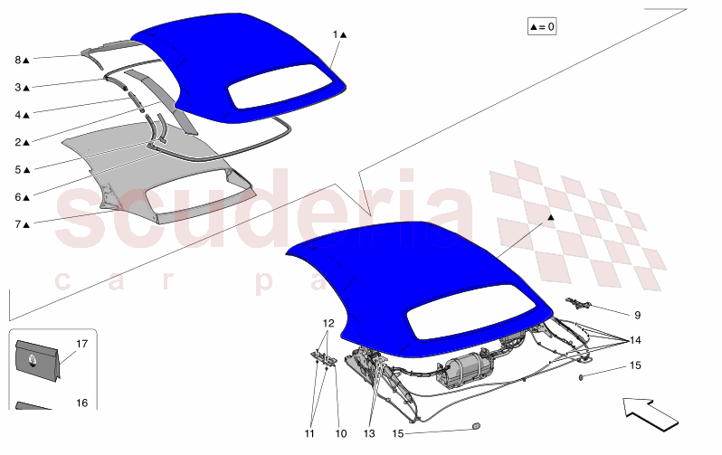 ELECTRICAL CAPOTE: LININGS of Maserati Maserati GranCabrio M189 TROFEO  AUTOMATIC 4WD 3.0 BT V6 550 HP