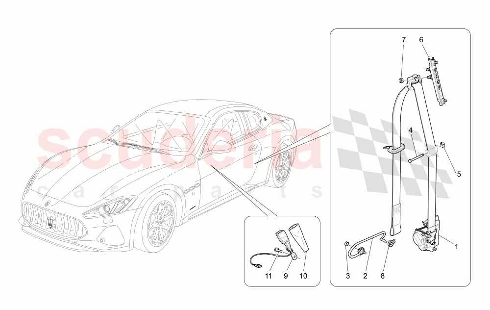 FRONT SEATBELTS of Maserati Maserati GranTurismo (2017+) Sport Auto