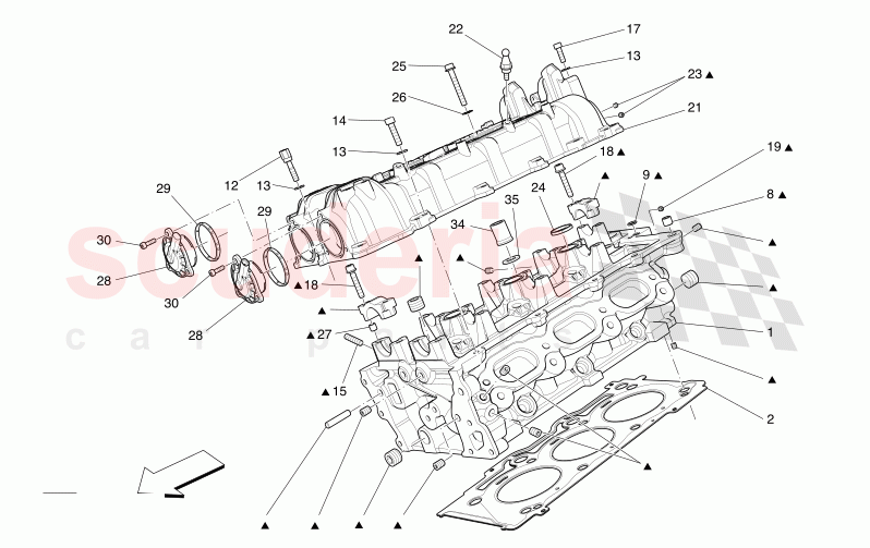 RH CYLINDER HEAD of Maserati Maserati Levante Modena S Automatic 3.0 BT V6 4WD 430HP