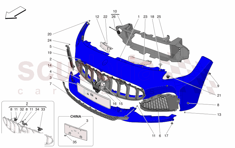 FRONT BUMPER of Maserati Maserati GranCabrio M189    AUTOMATIC 4WD 3.0 BT V6 490 HP