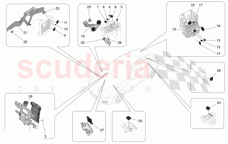 RELAYS, FUSES AND BOXES of Maserati Maserati Grecale GT Automatic 2.0 T4 4WD 300HP MHEV
