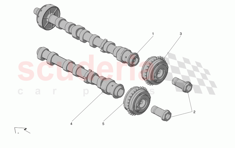 LH CYLINDER HEAD CAMSHAFTS of Maserati Maserati GranCabrio M189    AUTOMATIC 4WD 3.0 BT V6 490 HP