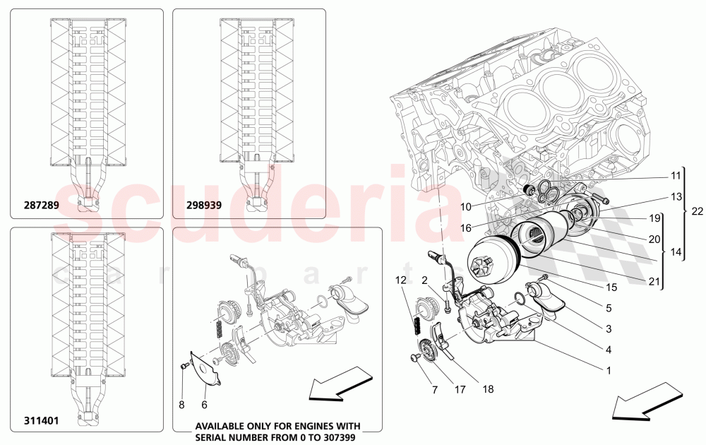 LUBRICATION SYSTEM: PUMP AND FILTER of Maserati Maserati Quattroporte (2013-2016) V6 330bhp