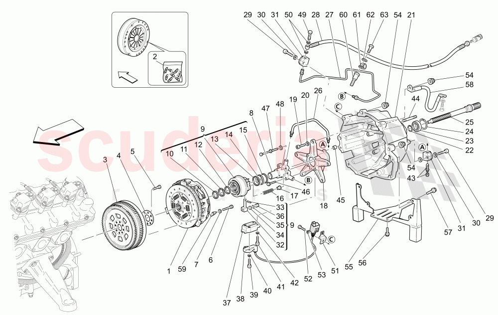FRICTION DISCS AND HOUSING FOR F1 GEARBOX (Valid for F1) of Maserati Maserati 4200 Coupe (2002-2004) GT