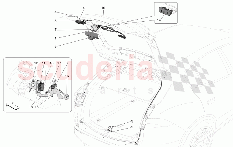 REAR LIFTGATE OPENING CONTROL of Maserati Maserati Grecale Folgore Automatic 4WD BEV 400 kW