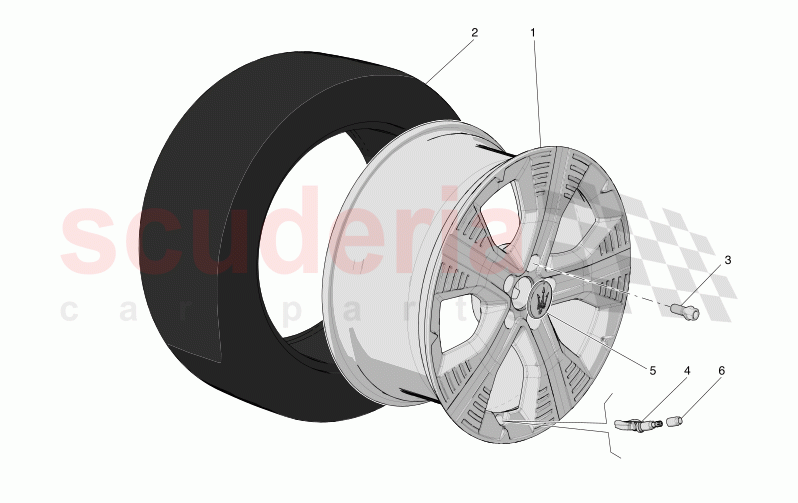 WHEELS AND TYRES of Maserati Maserati Grecale Folgore Automatic 4WD BEV 400 kW