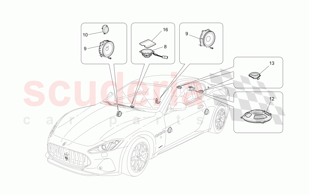 SOUND DIFFUSION SYSTEM of Maserati Maserati GranTurismo (2017+) Sport Auto