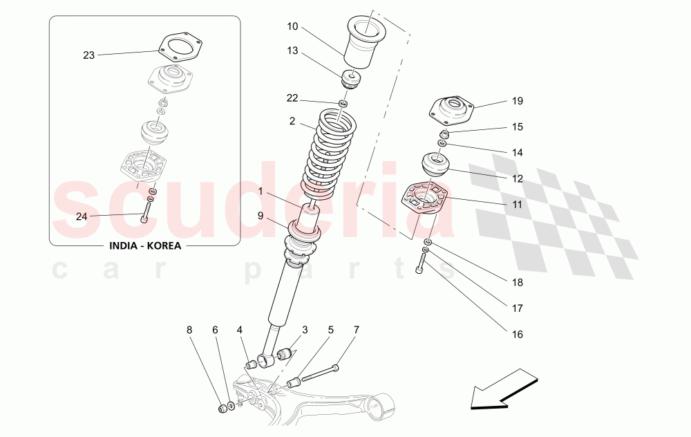 FRONT SHOCK ABSORBER DEVICES (Not available with: Skyhook System) of Maserati Maserati GranTurismo (2007-2010) Auto