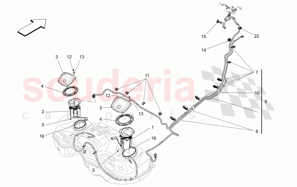 FUEL PUMPS AND CONNECTION LINES of Maserati Maserati Quattroporte (2013+) GTS