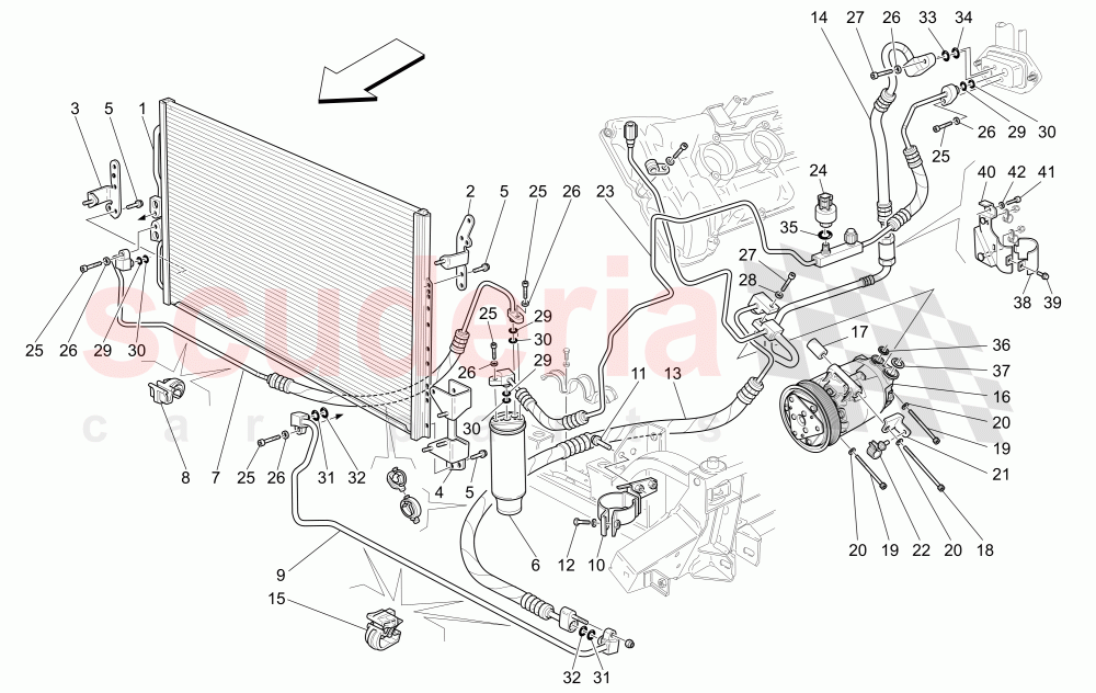 A/C UNIT: ENGINE COMPARTMENT DEVICES of Maserati Maserati Quattroporte (2003-2007) DuoSelect