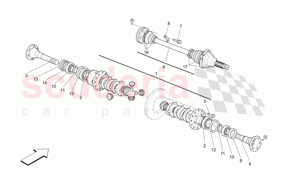 DIFFERENTIAL AND REAR AXLE SHAFTS of Maserati Maserati 4200 Spyder (2005-2007) GT