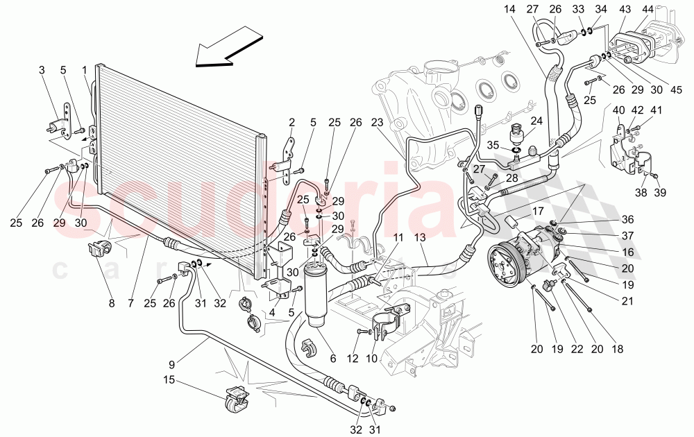 A/C UNIT: ENGINE COMPARTMENT DEVICES of Maserati Maserati Quattroporte (2008-2012) 4.2