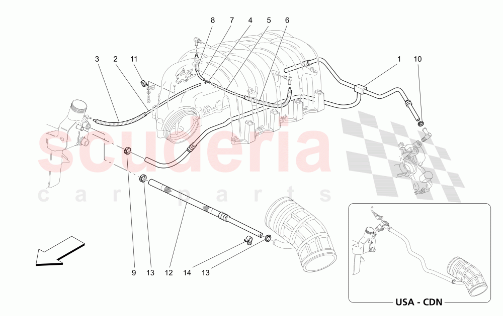 OIL VAPOUR RECIRCULATION SYSTEM of Maserati Maserati GranSport Spyder (2005-2007)