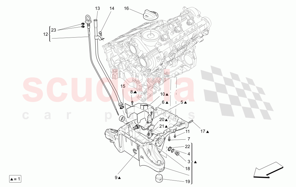 LUBRICATION SYSTEM: CIRCUIT AND COLLECTION of Maserati Maserati Quattroporte (2013-2016) S Q4