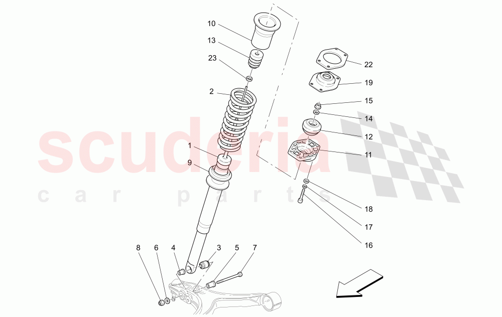 FRONT SHOCK ABSORBER DEVICES (Not available with: Skyhook System) of Maserati Maserati Quattroporte (2009-2012) Sport GTS