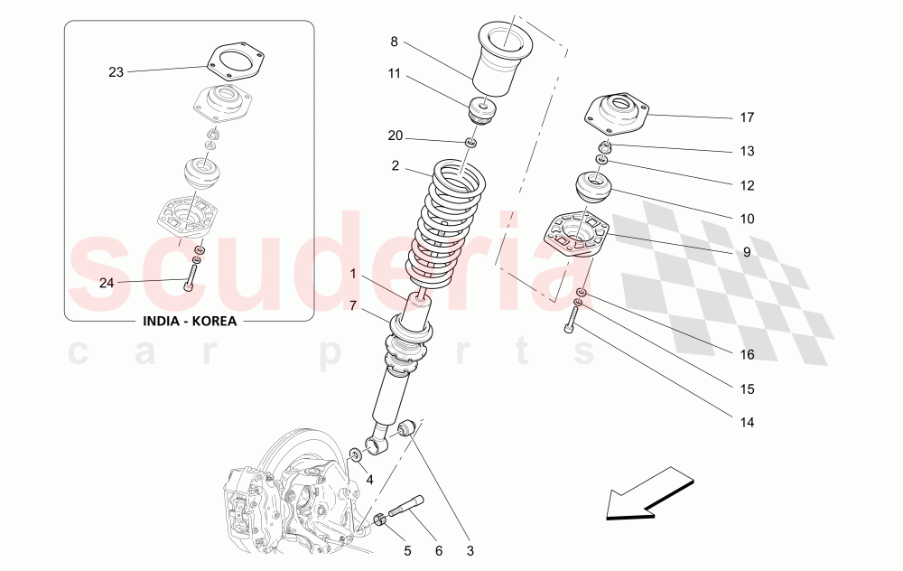 REAR SHOCK ABSORBER DEVICES (Not available with: Skyhook System, Special Edition) of Maserati Maserati GranTurismo (2012-2016) Sport Auto