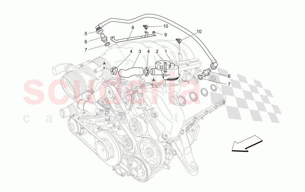 OIL VAPOUR RECIRCULATION SYSTEM of Maserati Maserati GranTurismo (2012-2016) Sport Auto