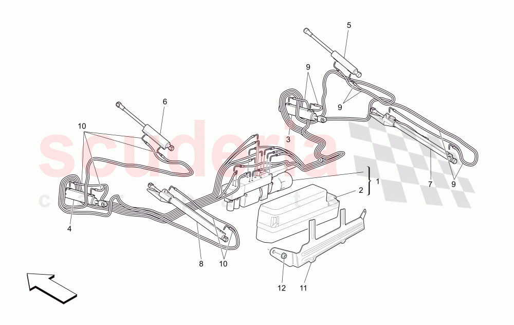 ELECTRICAL CAPOTE: HYDRAULIC SYSTEM of Maserati Maserati GranCabrio (2013+) Sport