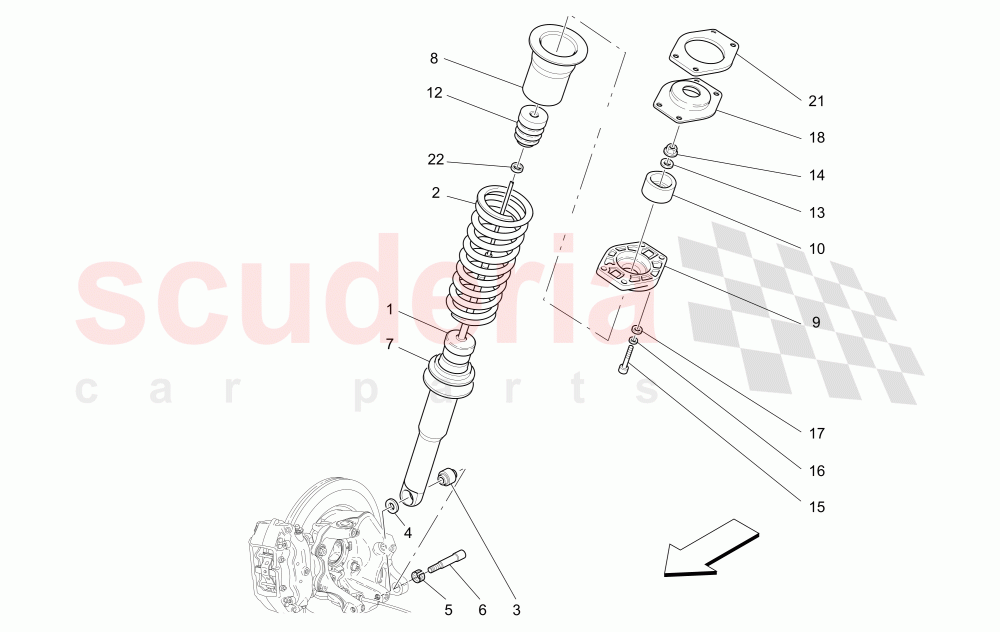 REAR SHOCK ABSORBER DEVICES (Not available with: Skyhook System) of Maserati Maserati Quattroporte (2003-2007) DuoSelect