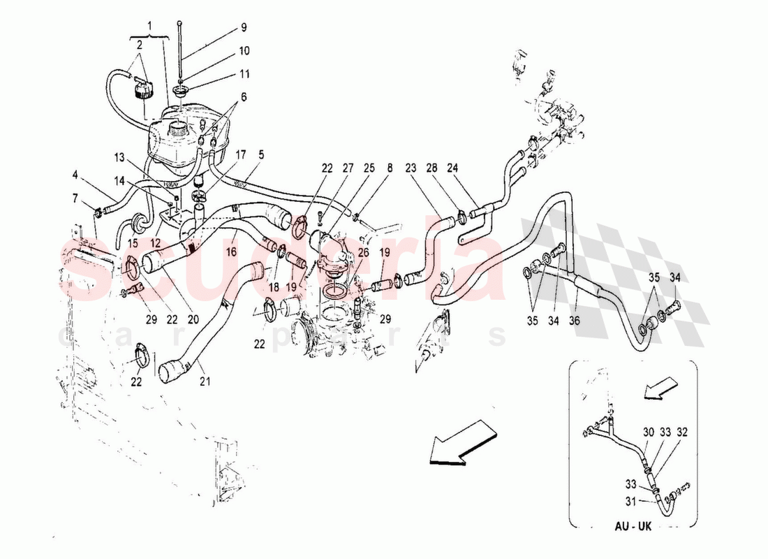 Cooling System; Nourice and Lines of Maserati Maserati GranTurismo MC Stradale