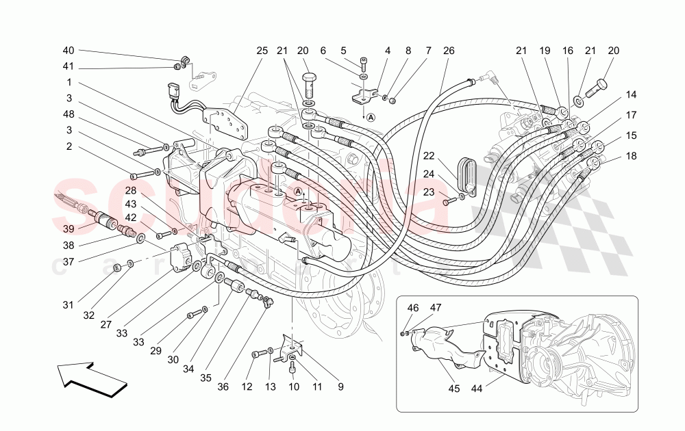 F1 CLUTCH HYDRAULIC CONTROL (Available with: "Spyder 90th Anniversary" Version) of Maserati Maserati 4200 Spyder (2005-2007) CC