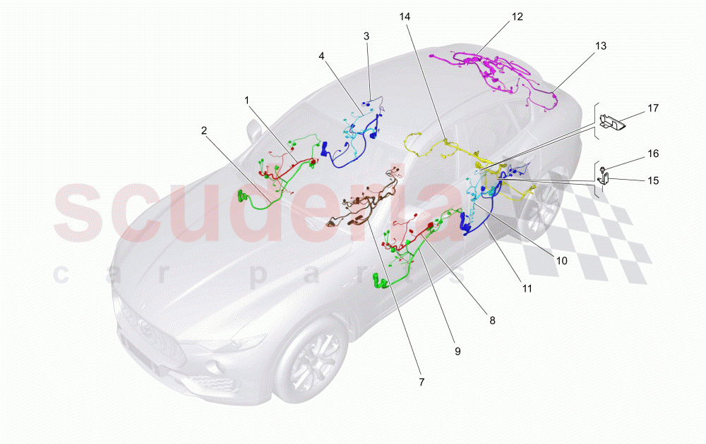 MAIN WIRING (Not available with: CENTRALIZED ELECTRICAL LOCKING) of Maserati Maserati Levante (2017+)