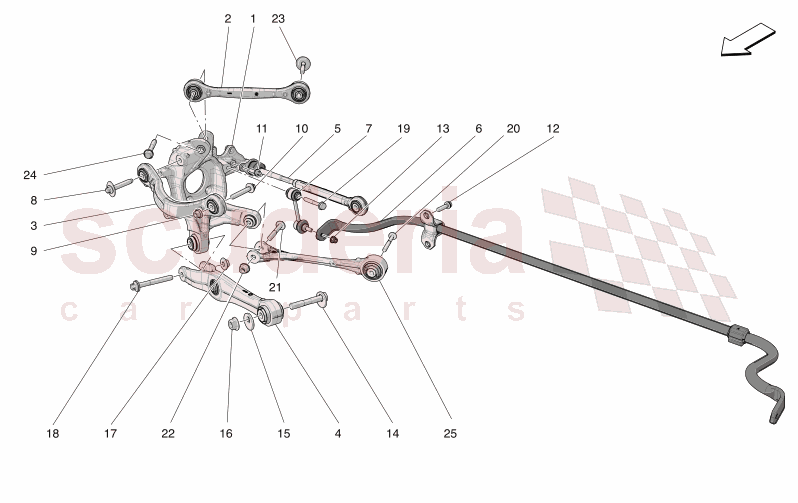 REAR SUSPENSION of Maserati Maserati GranCabrio M189    AUTOMATIC 4WD 3.0 BT V6 490 HP
