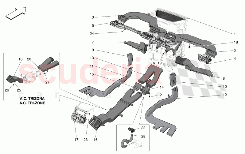 A/C UNIT: DIFFUSION of Maserati Maserati Grecale Folgore Automatic 4WD BEV 400 kW