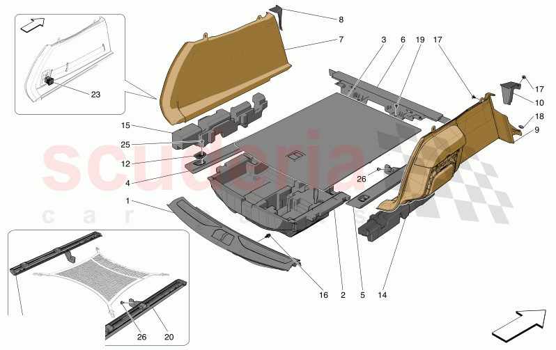 LUGGAGE COMPARTMENT MATS of Maserati Maserati Grecale Folgore Automatic 4WD BEV 400 kW