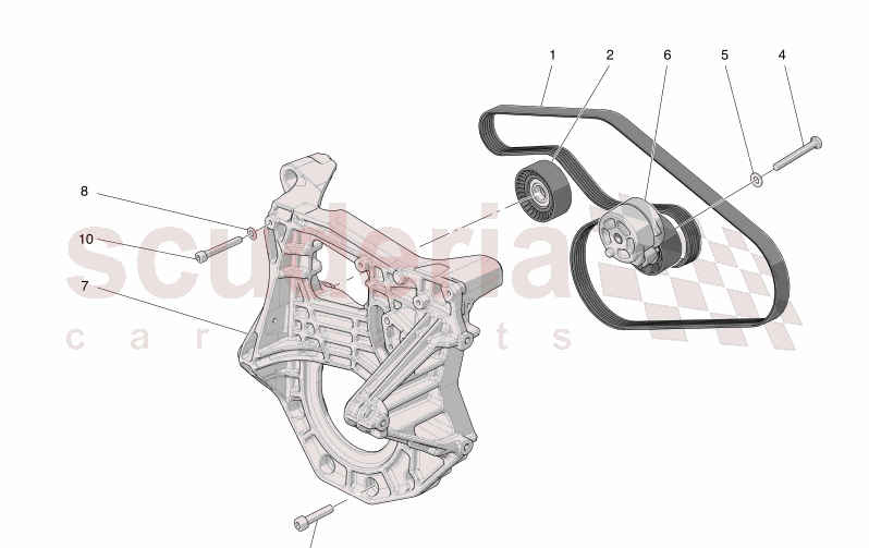AUXILIARY DEVICE BELTS of Maserati Maserati GranCabrio M189    AUTOMATIC 4WD 3.0 BT V6 490 HP