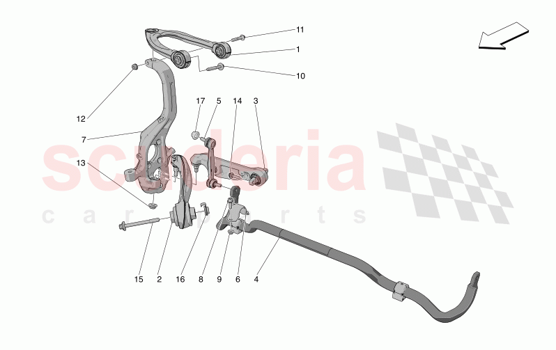 FRONT SUSPENSION of Maserati Maserati Grecale Trofeo Automatic 3.0 BT V6 530HP